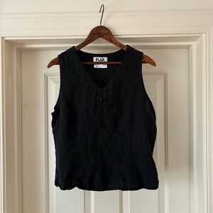 FLAX Women's Black Linen Tank Top